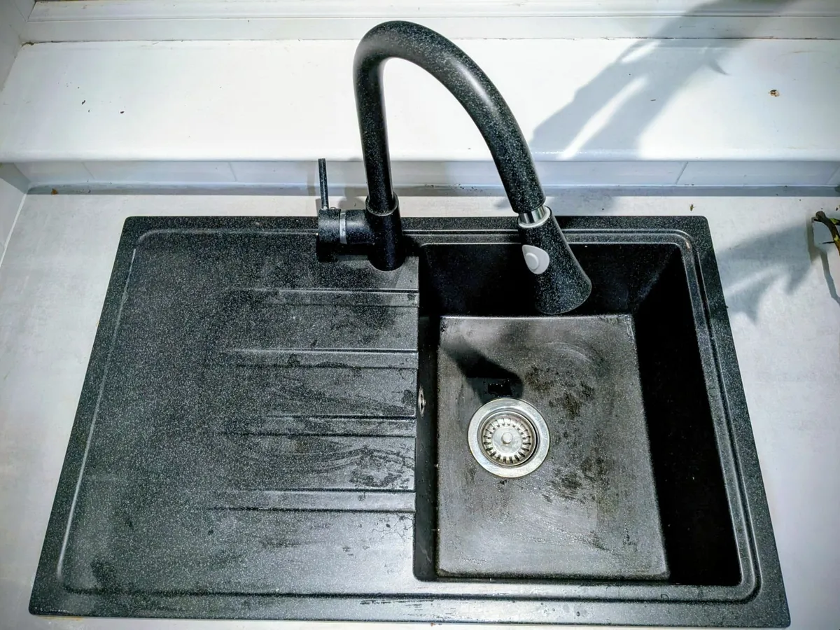 Black Composite Sink & Pull-Out Tap - Image 3