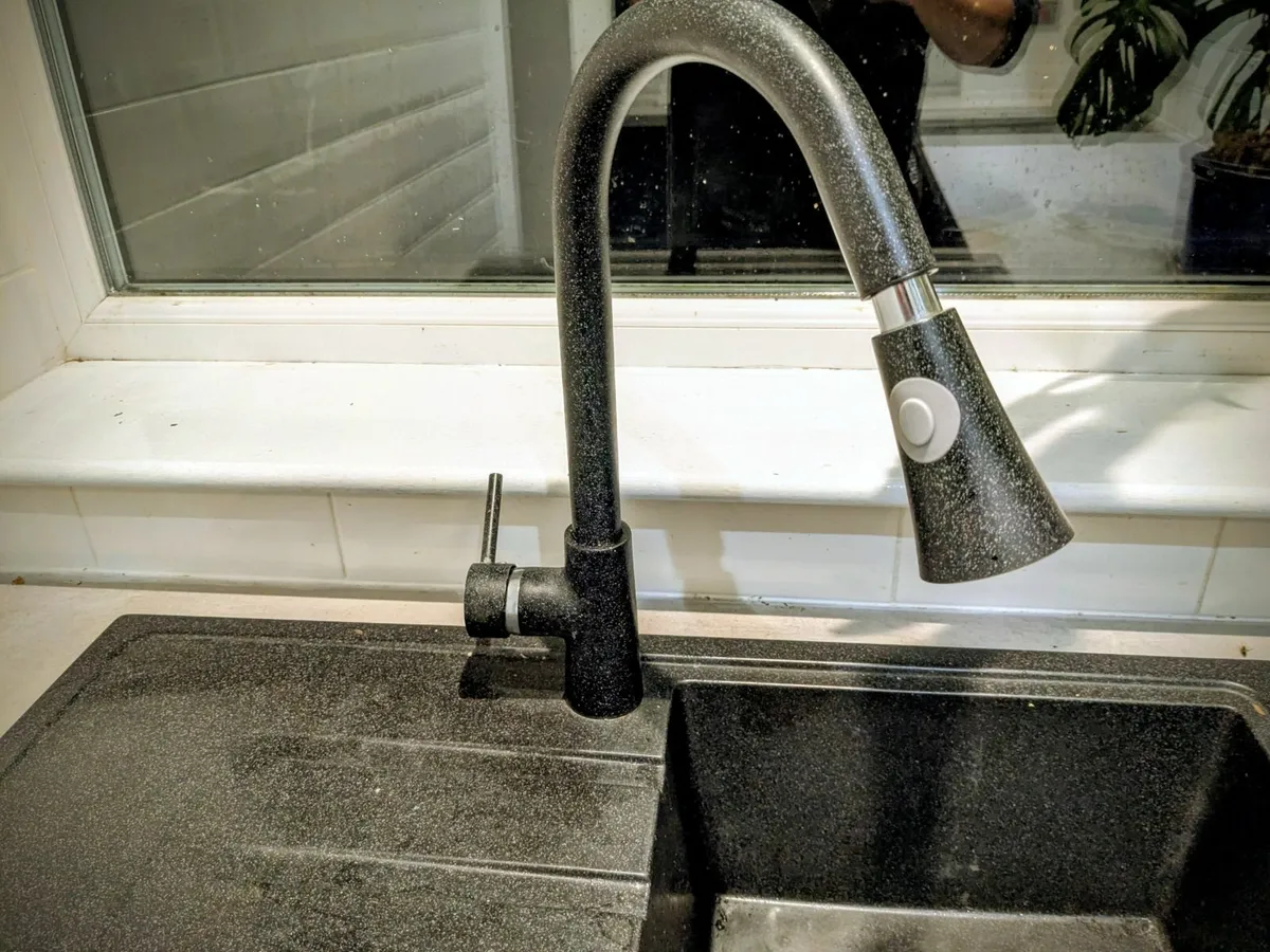 Black Composite Sink & Pull-Out Tap - Image 4