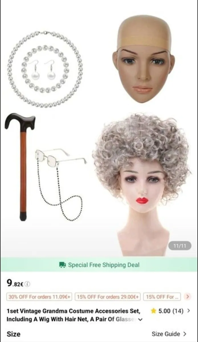Grandma costume accessories set - Image 1