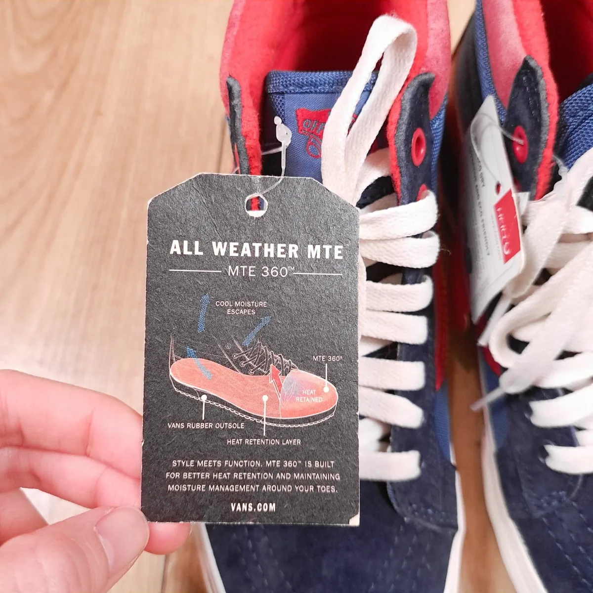 Vans Blue Red High Top Canvas Trainers 37.5EU - Image 4