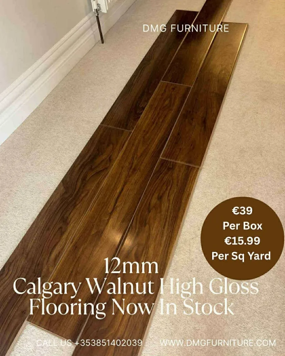 New 12mm Seattle Grey High Gloss Laminated Floorin - Image 4