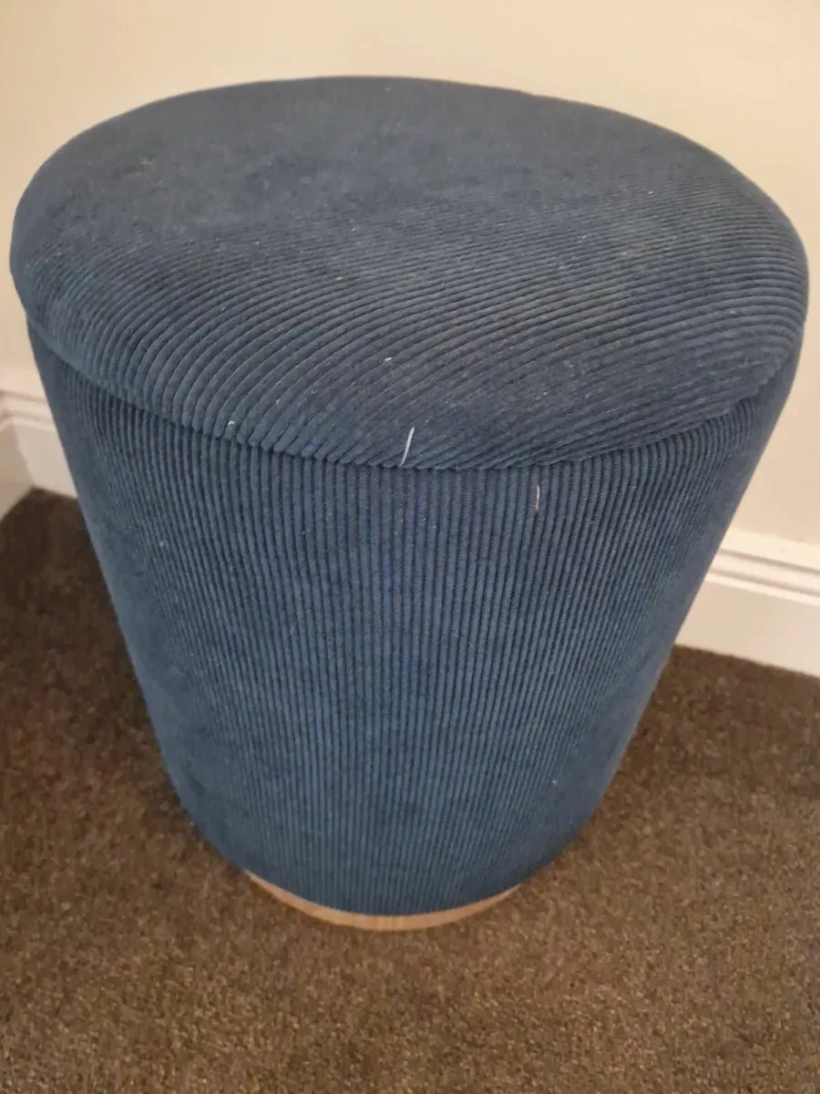 Dark Green Pouffe/Foot Stool with storage - Image 3