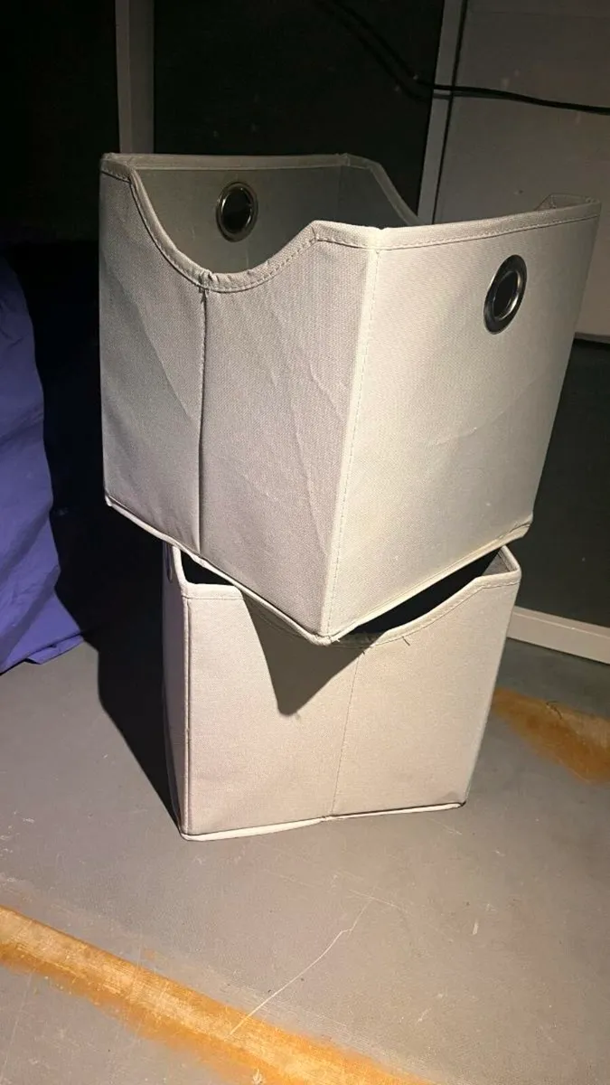 Cube Storage Box – Grey (Plain Design) - Image 1