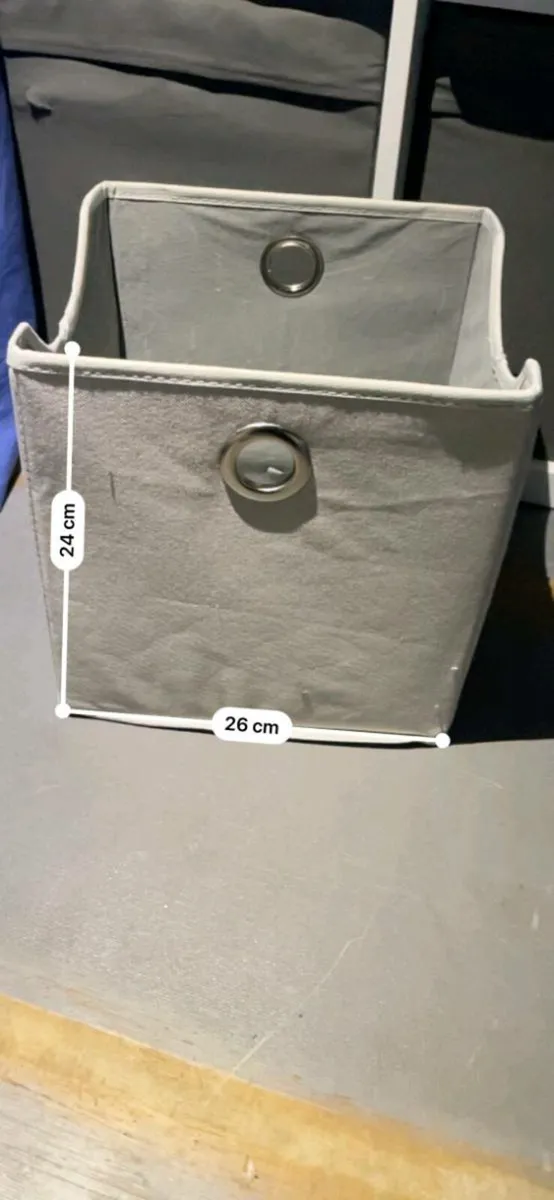Cube Storage Box – Grey (Plain Design) - Image 3