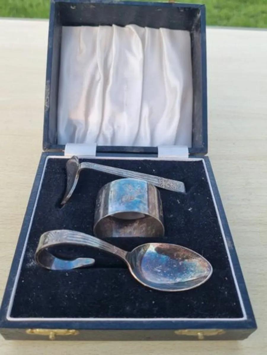 Vintage Silver Plated Christening set - Image 1