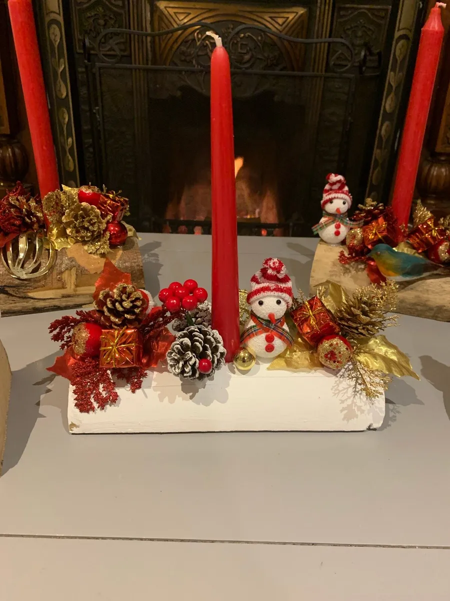 Christmas candle holders handcrafted - Image 2