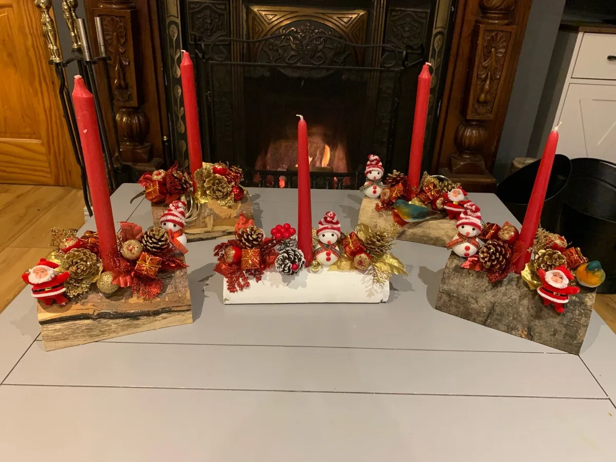 Christmas candle holders handcrafted - Image 1