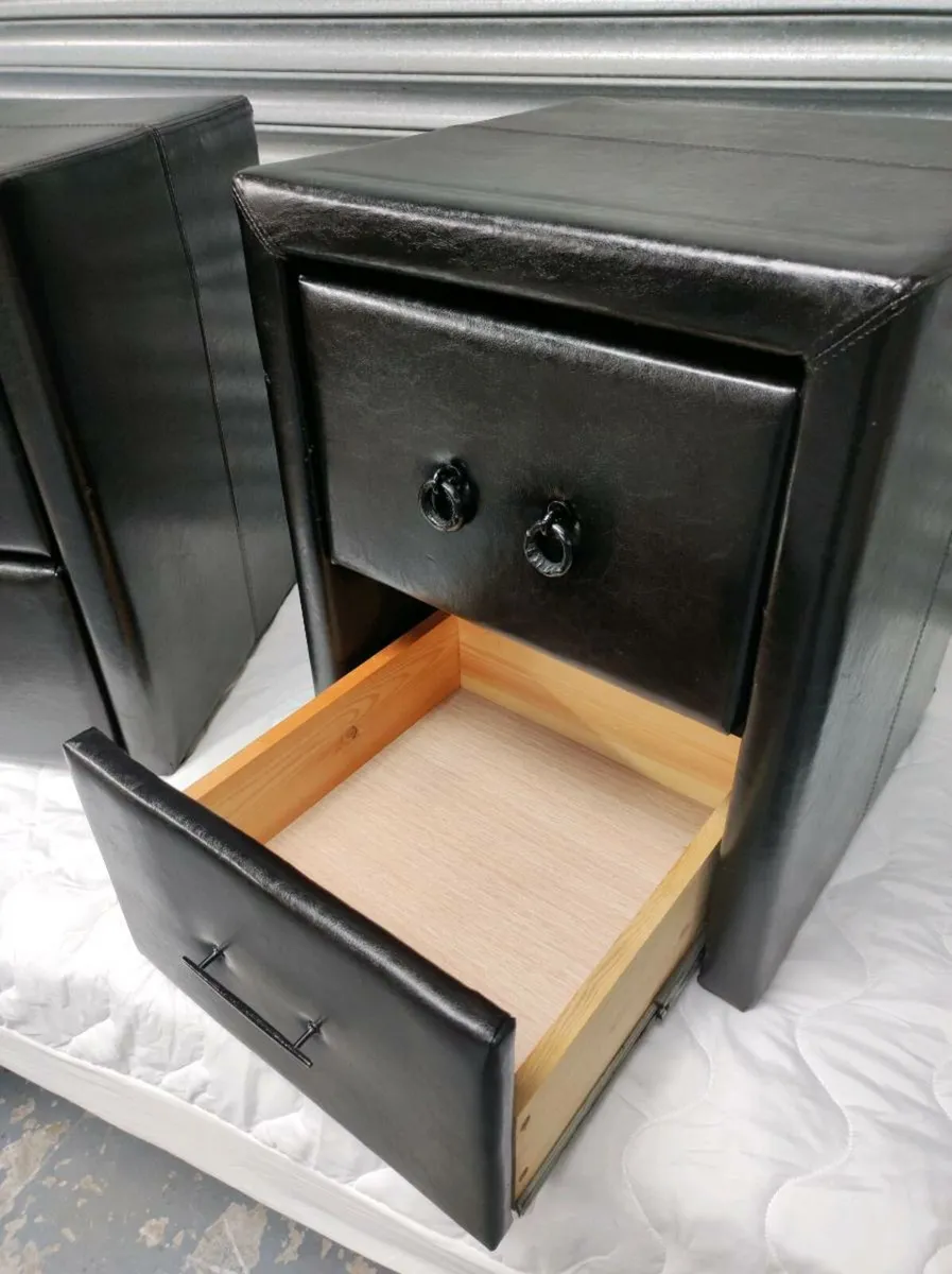 5ft king size leather bed & lockers set *delivery - Image 2