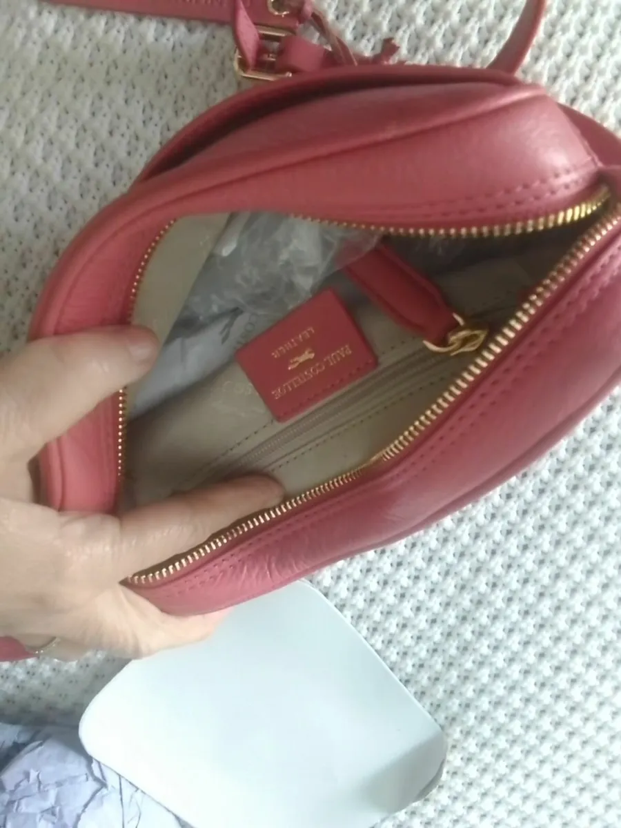 Paul Costelloe pink soft leather crossbody bag new - Image 3