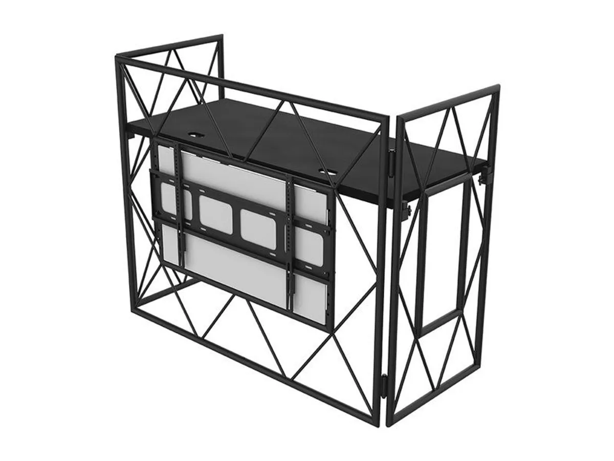 Ultimax TrussBooth-BK Aluminium Truss DJ Booth c/w VESA TV mount and Shelf - Image 1