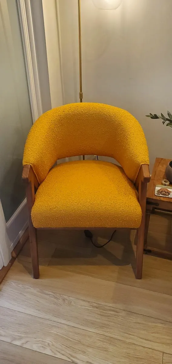 Mustard Boucle Boho Chair - Carraig Donn - Image 1