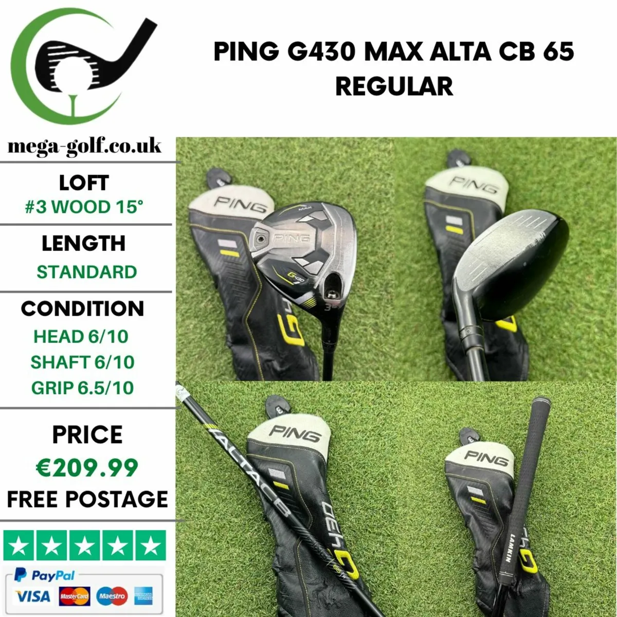 Ping G430 Max #3 Wood 15° / Alta CB 65 Regular - Image 1
