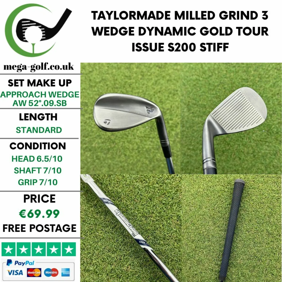 Taylormade Milled Grind 3 Wedge Aw 52°.09.SB - Image 1
