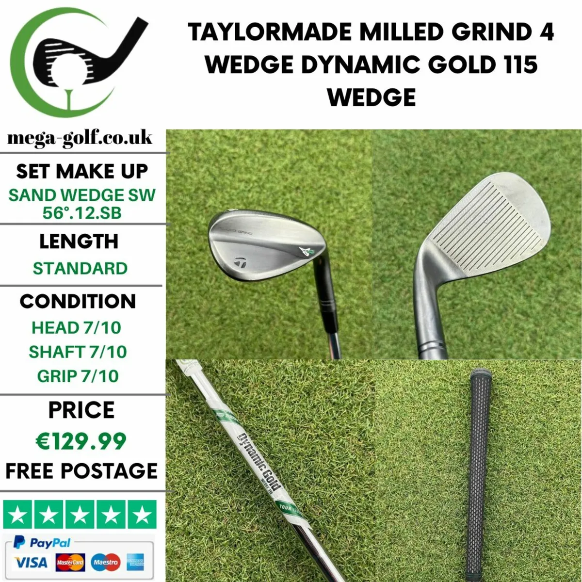 Taylormade Milled Grind 4 Wedge Sw 56°.12.SB - Image 1