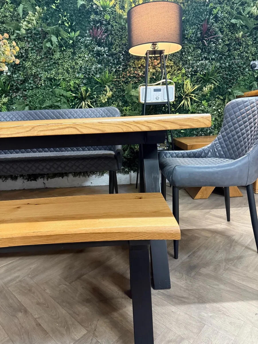 Oak kitchen table, sofa bench, 2 chairs & bench for sale in Co. Down ...