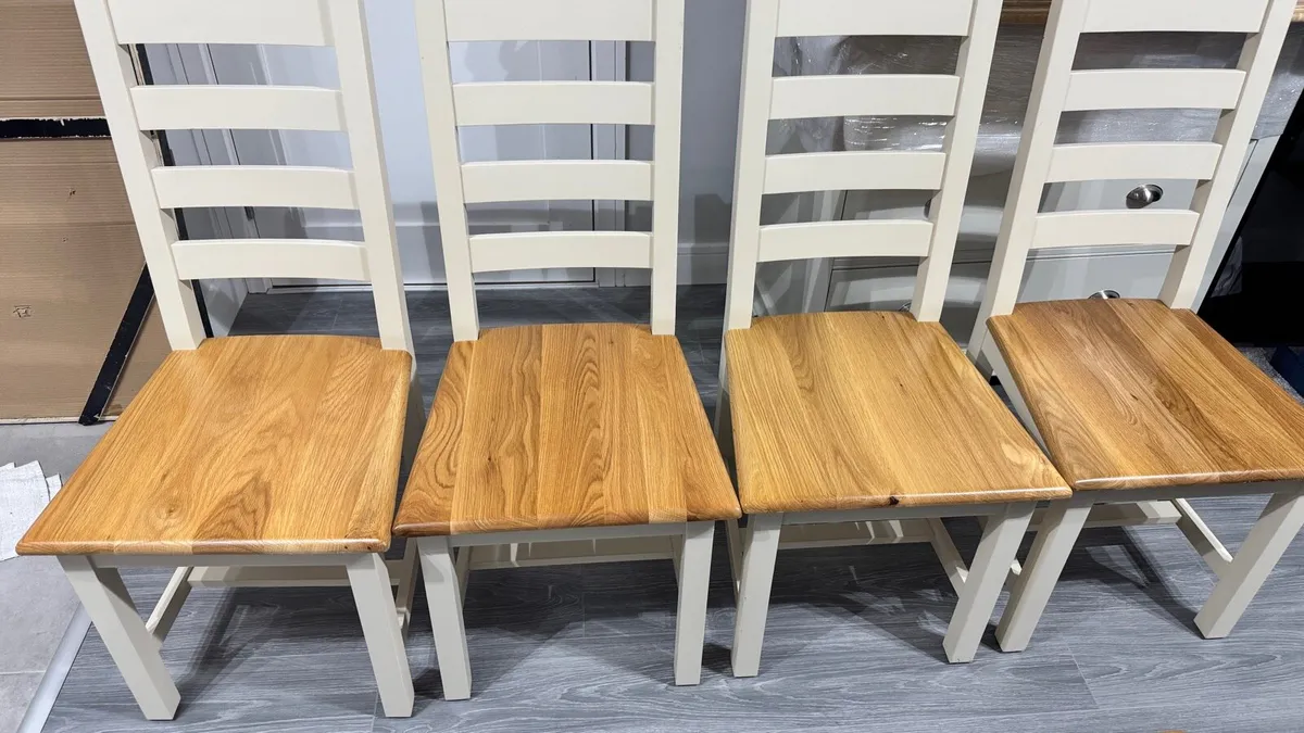 Oak Dining Chairs New Ex Display - Image 2