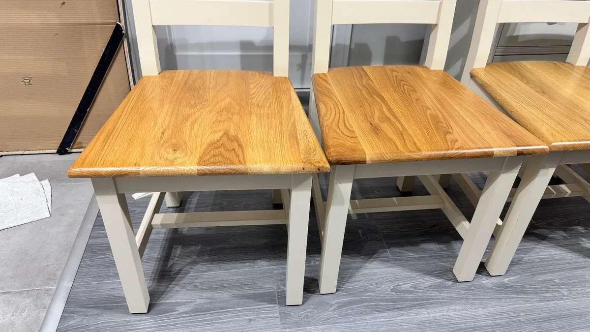 Oak Dining Chairs New Ex Display - Image 3