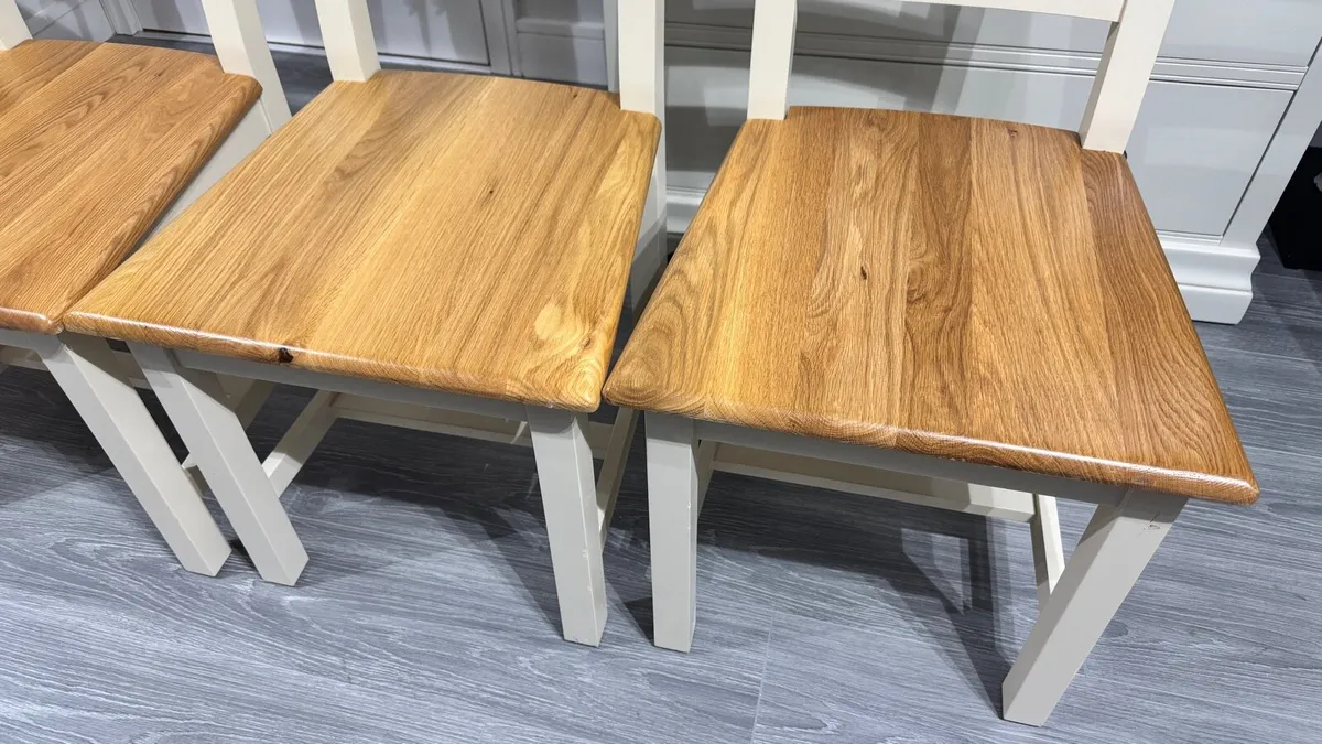 Oak Dining Chairs New Ex Display - Image 4