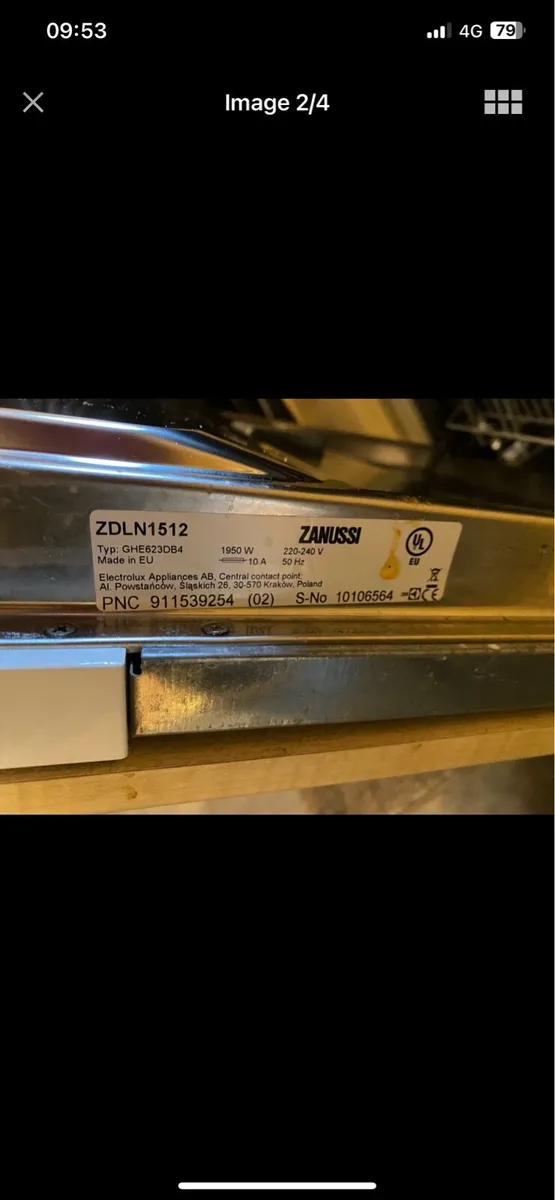 Zanussi Integrated Dishwasher - Image 4