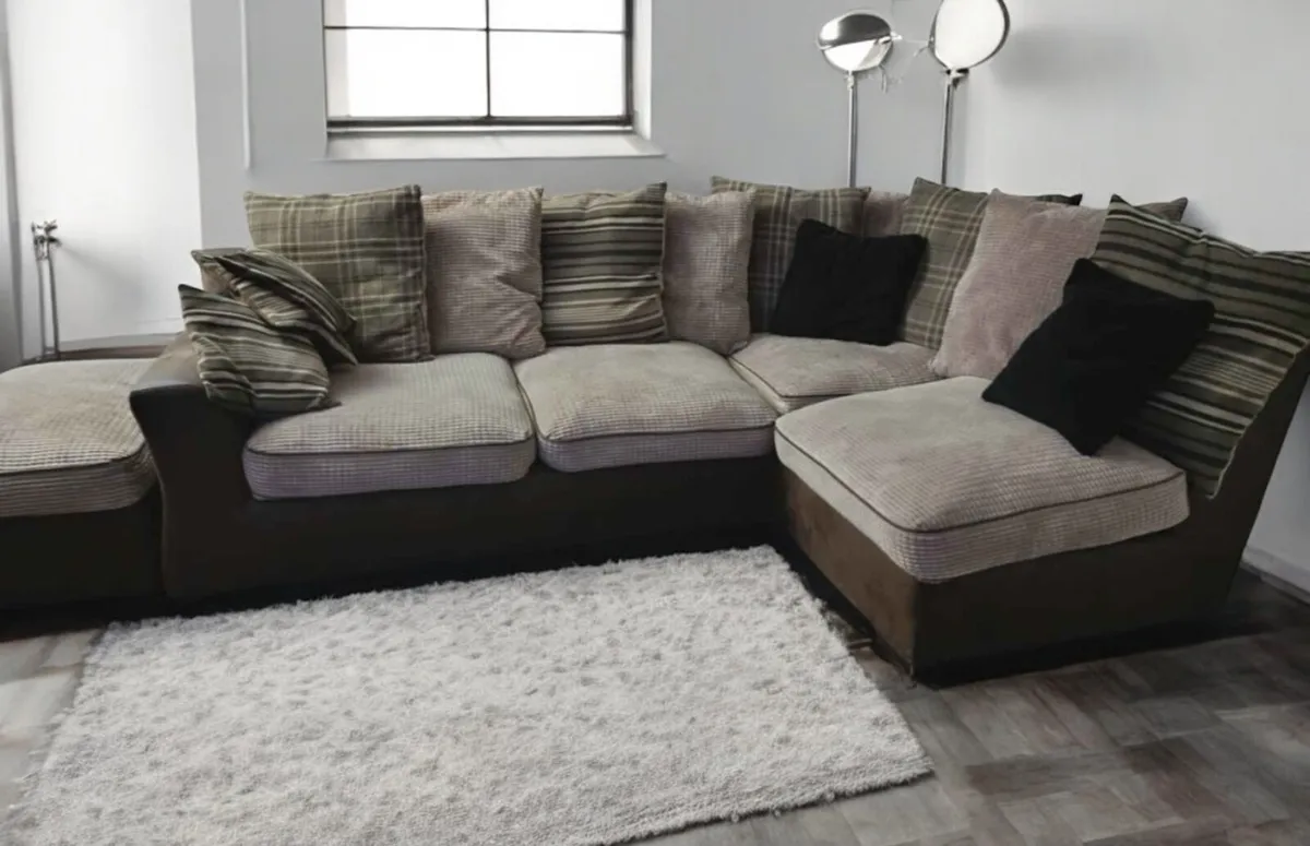 Harvey Norman L Corner Sofa with Ottoman - Image 1