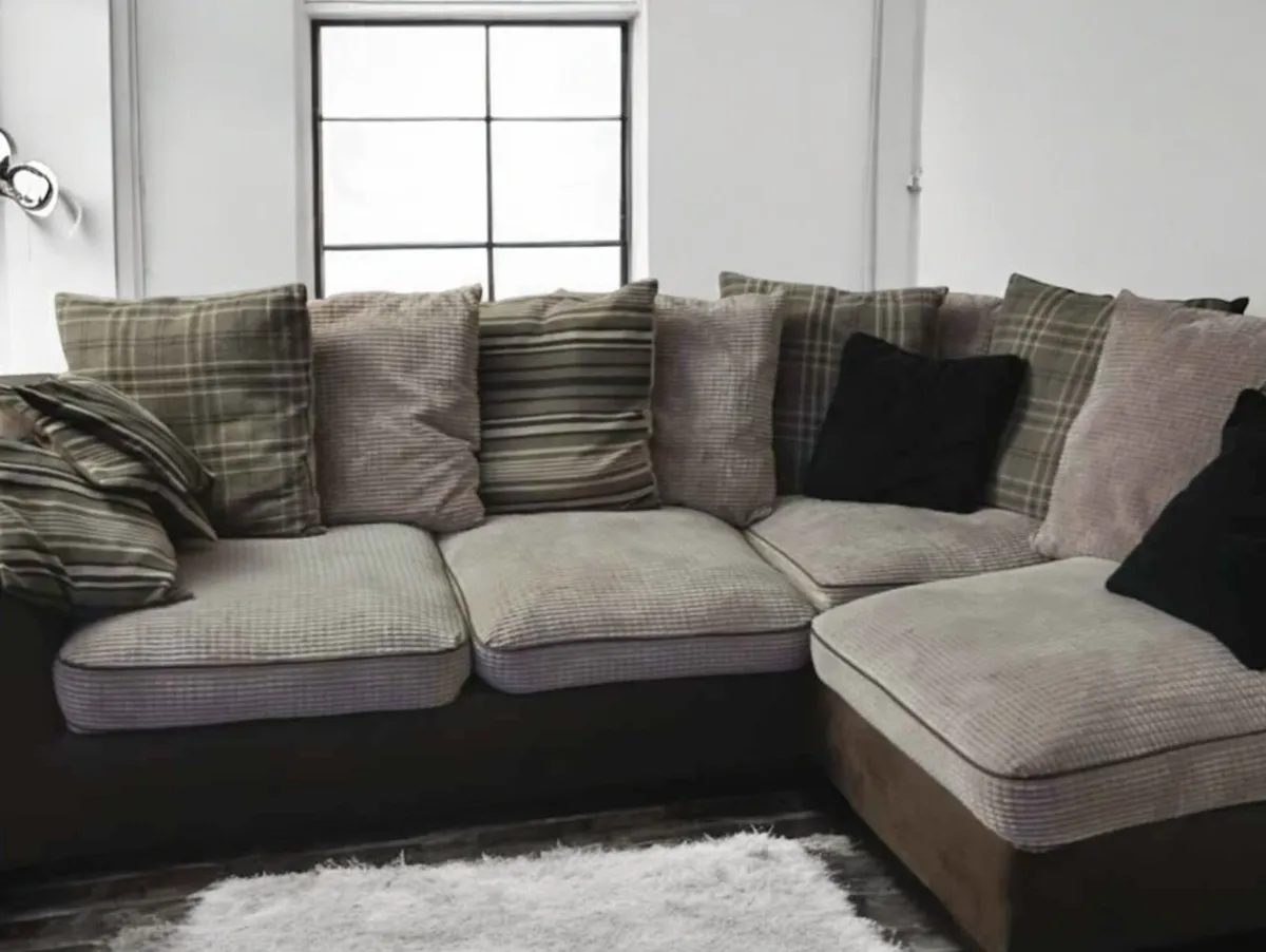 Harvey Norman L Corner Sofa with Ottoman - Image 4