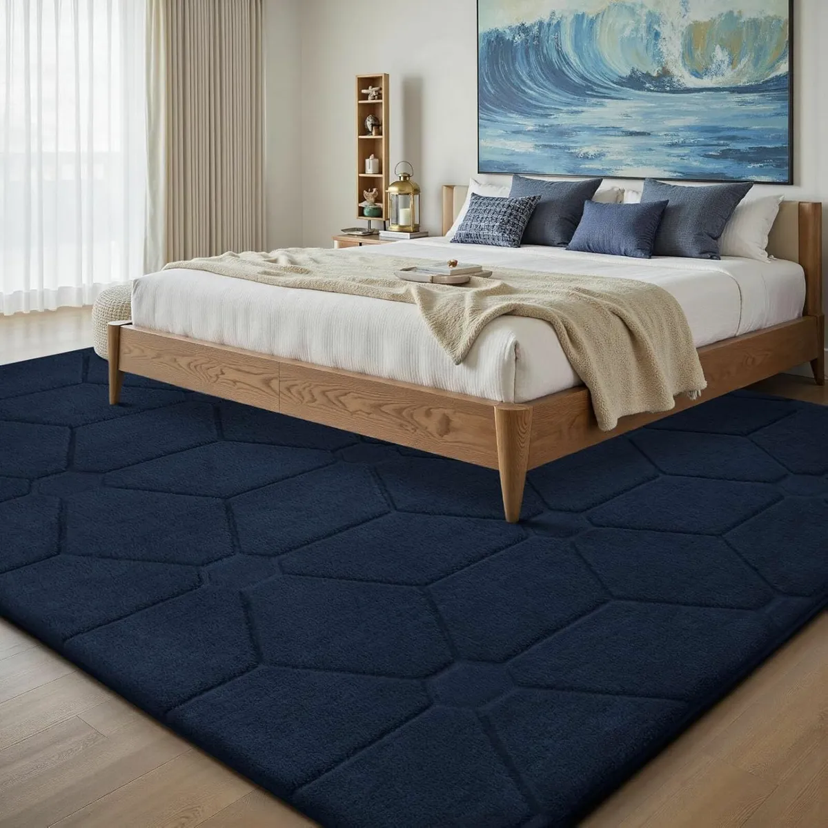 Rugs Living Room 140x200,3D NavyBlue Area - Image 4
