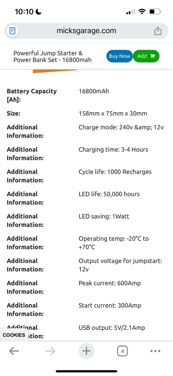Portable car jump starter Guluman - Image 4