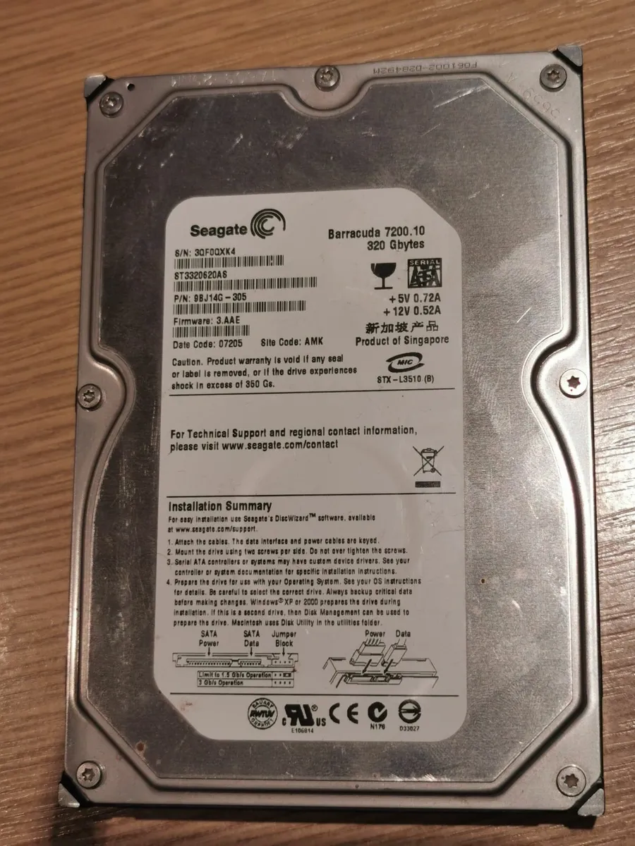 Seagate 320GB SATA Hard Disk Drive 3.5" 3.5 inch - Image 1