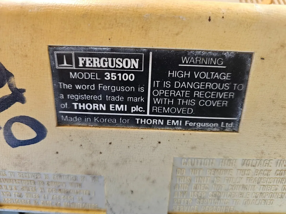 Vintage Black & White Television Ferguson CRT TV - Image 3