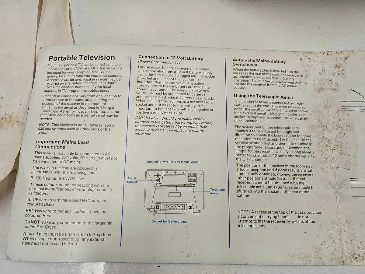 Vintage Black & White Television Ferguson CRT TV - Image 4