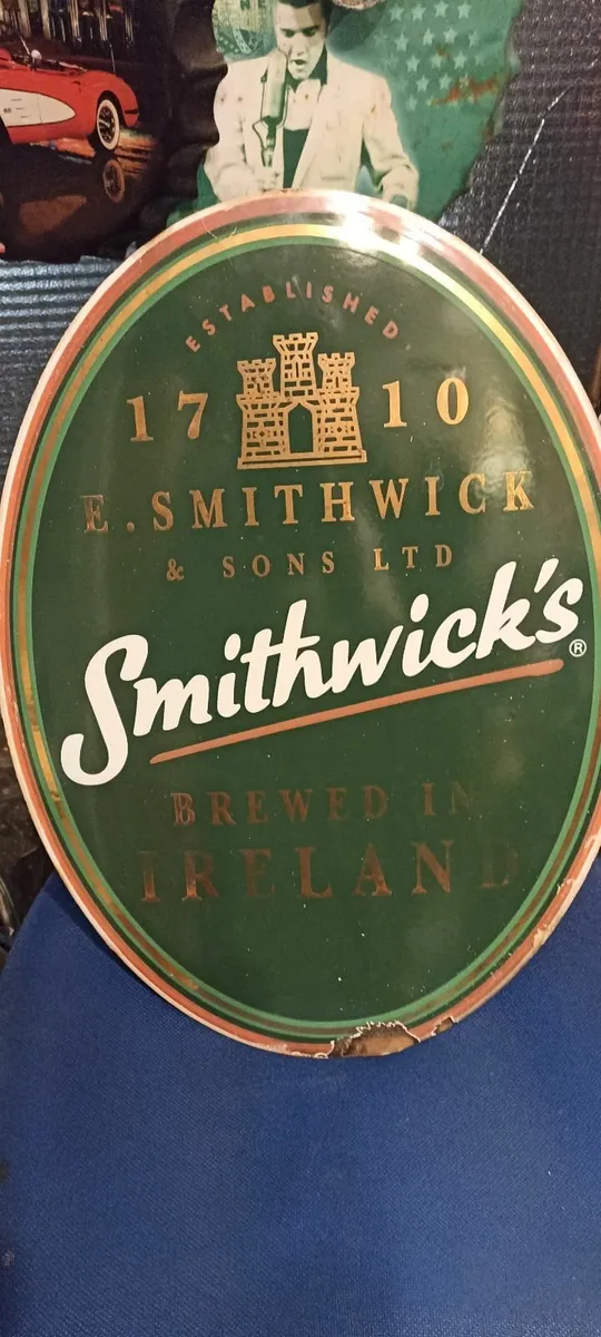 Old Enamel Smithwicks Beer Sign - Image 1