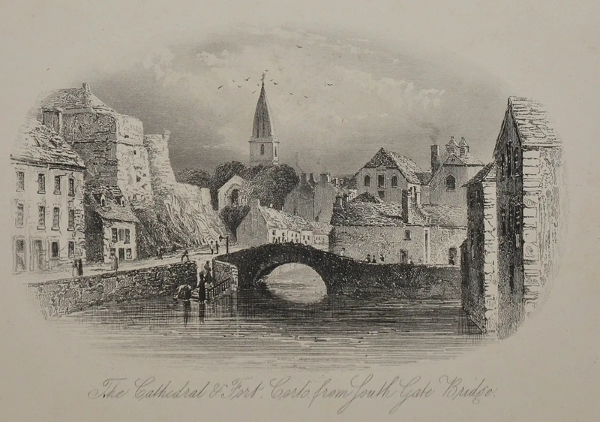 South Gate Bridge Cork 1863 Antique Print - Image 1