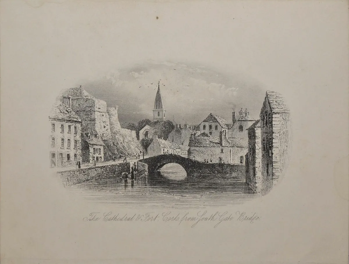 South Gate Bridge Cork 1863 Antique Print - Image 2