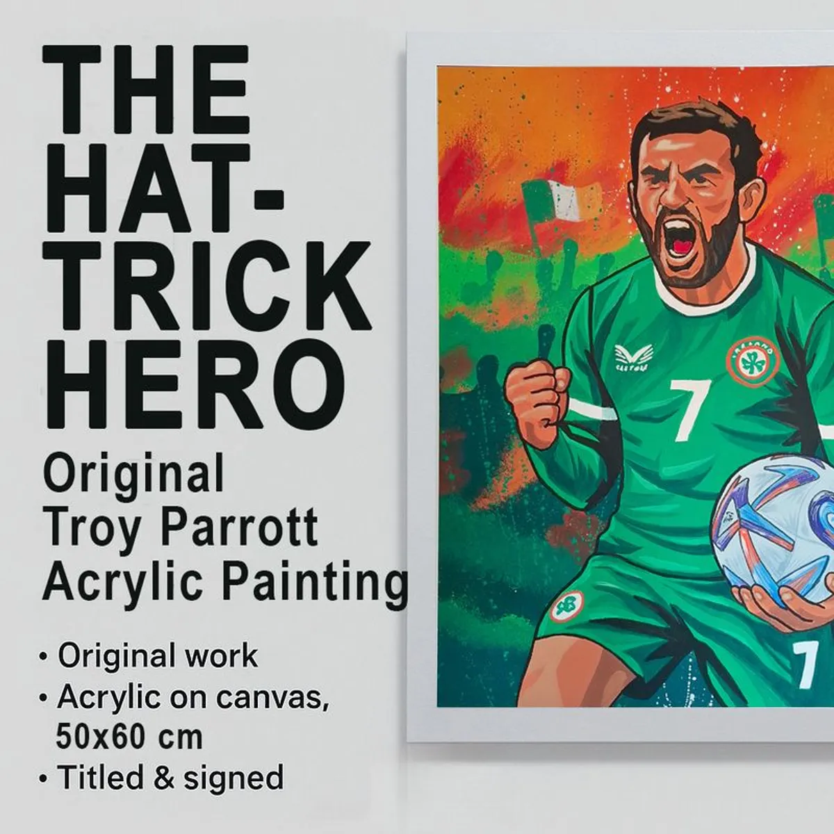 The Hat Trick Hero, Original Acrylic Painting