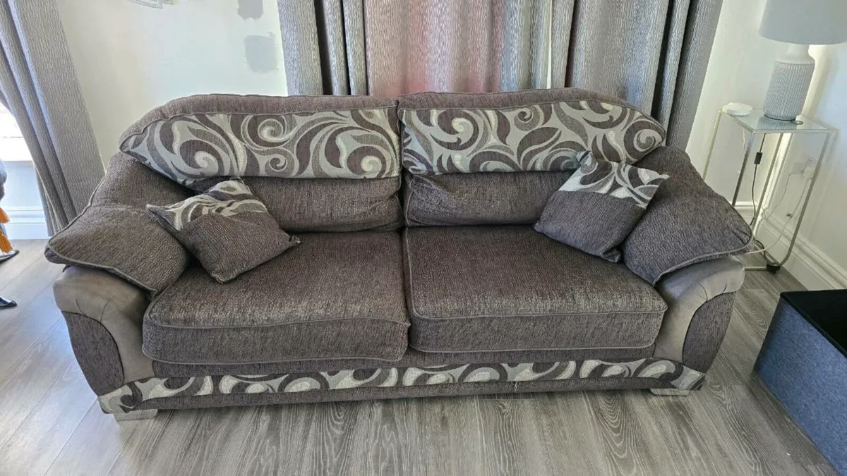 2 + 3 Seater Couches with footstool - Image 1