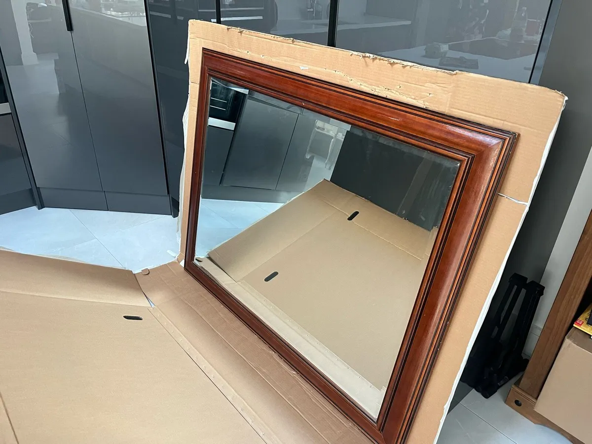 Large mahogany framed mirror - Image 1