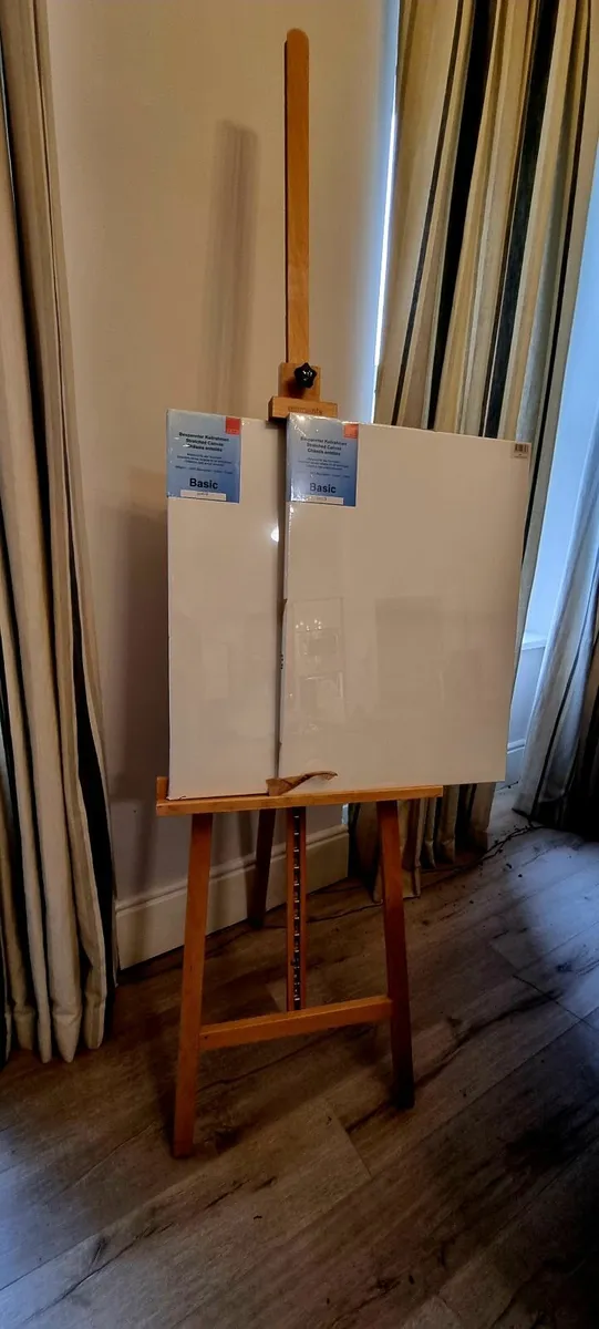 Easel + 2 canvas + paints + set of brushes - Image 2