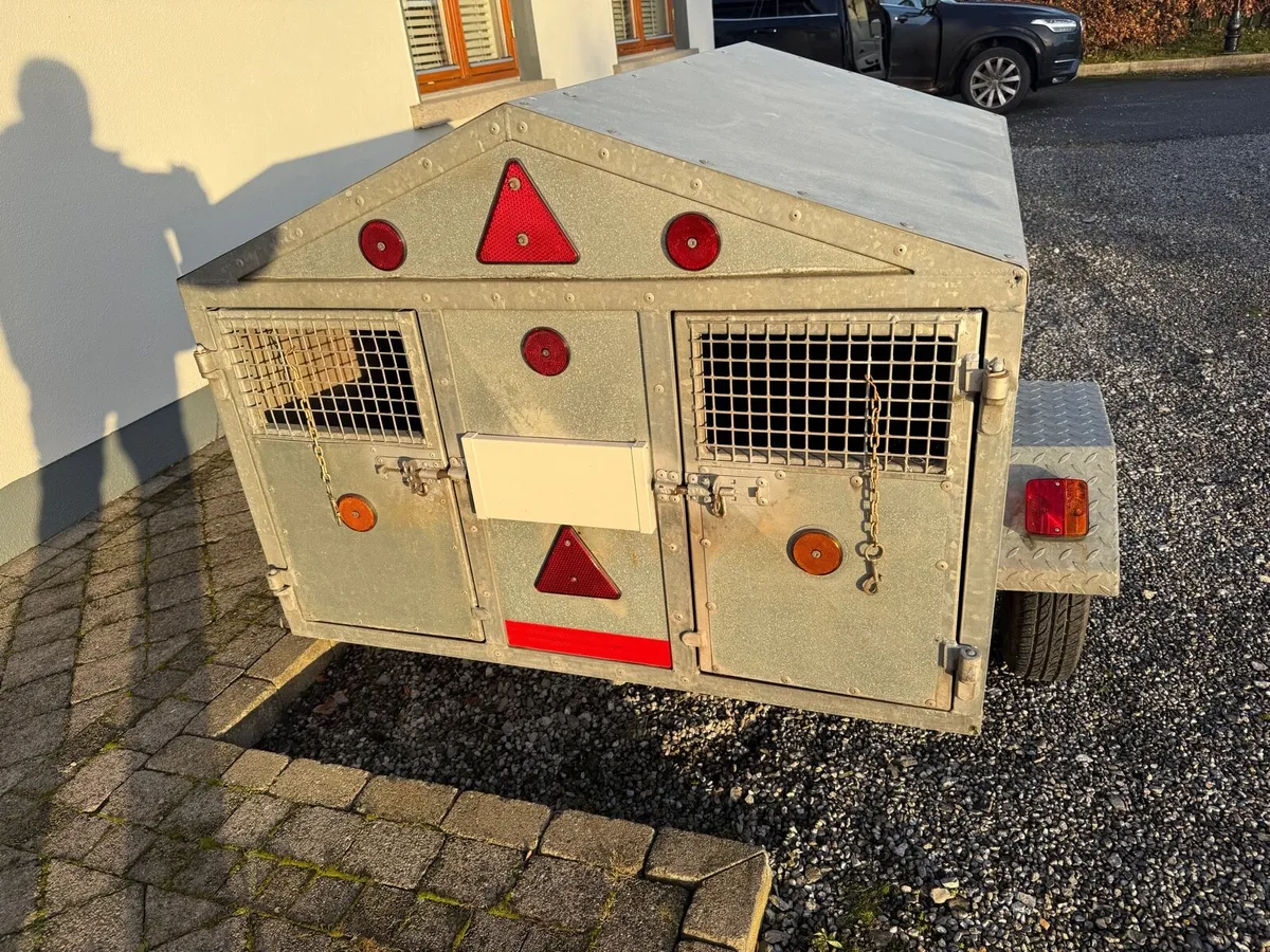 Galvanised factory built 2 compartment dog trailer - Image 2