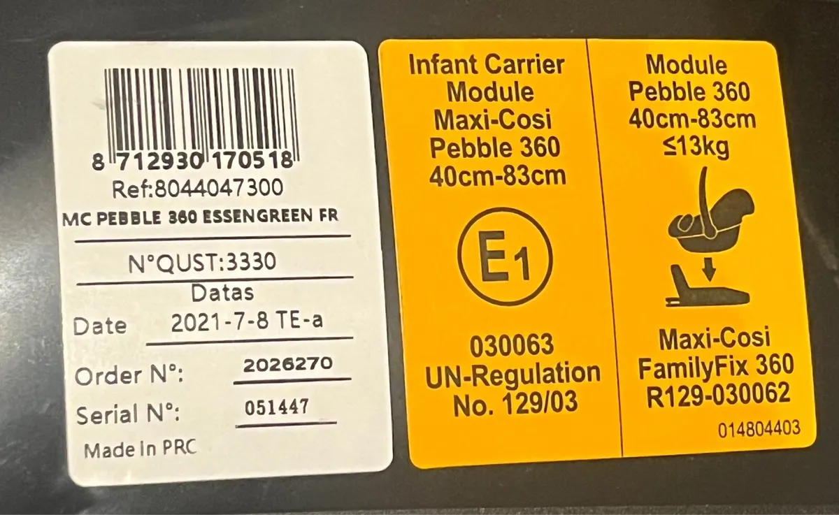 Maxi Cosi Pebble 360 & Family Fix Base - Image 3