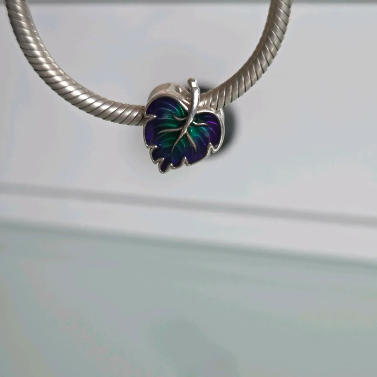 Pandora charm purple&green leaf perfect condition - Image 1