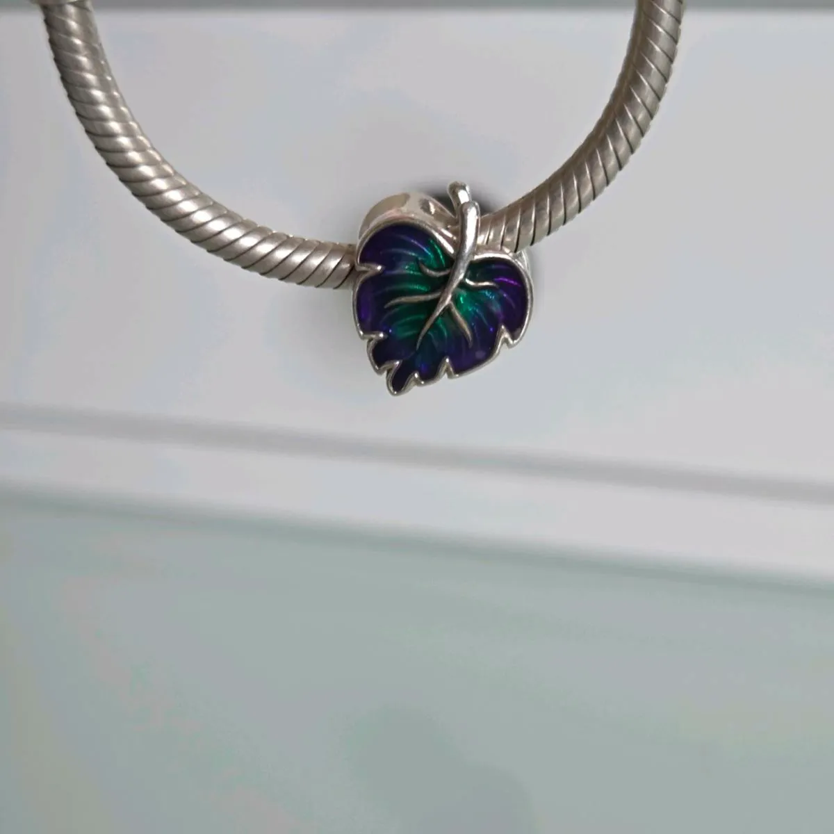 Pandora charm purple&green leaf perfect condition - Image 2