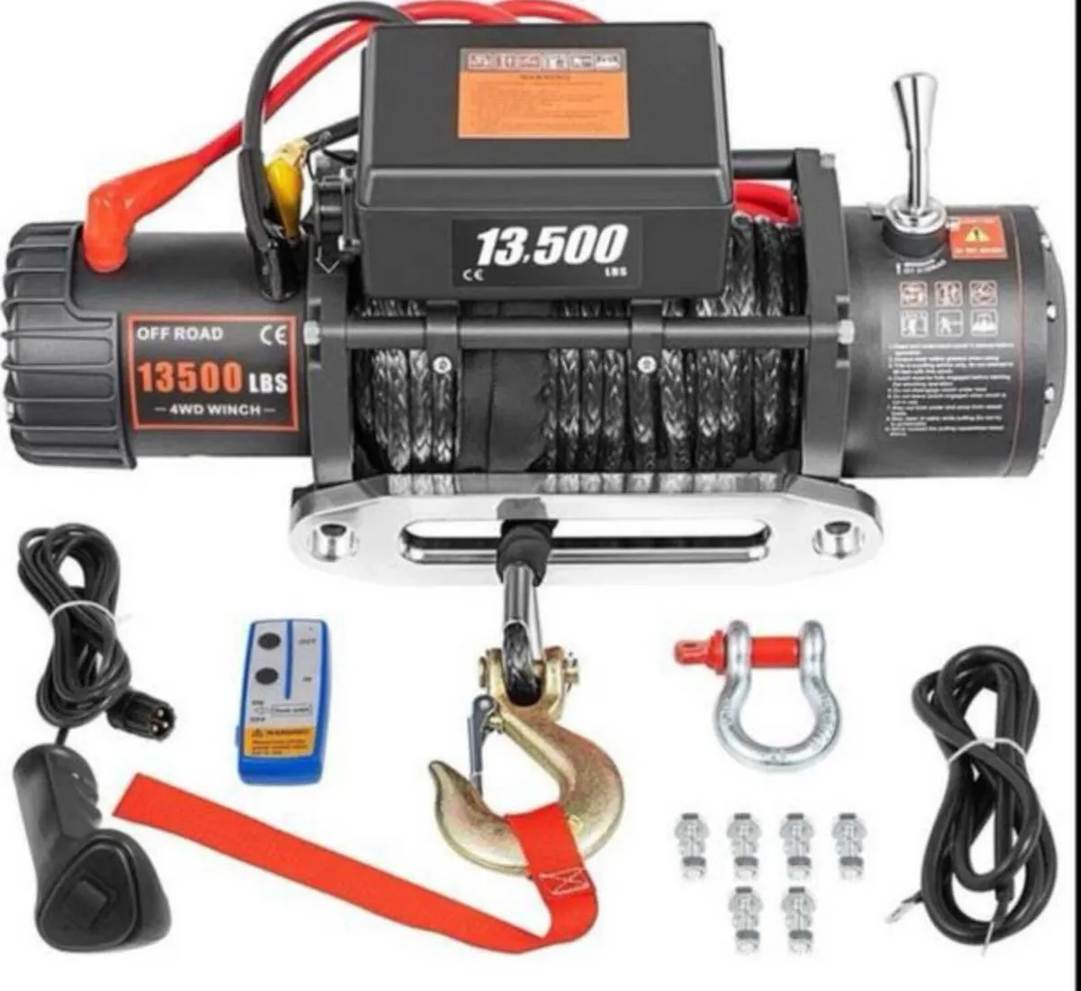 Winch 12v 6tone  24Meter Synthetic Rope heavy duty - Image 1