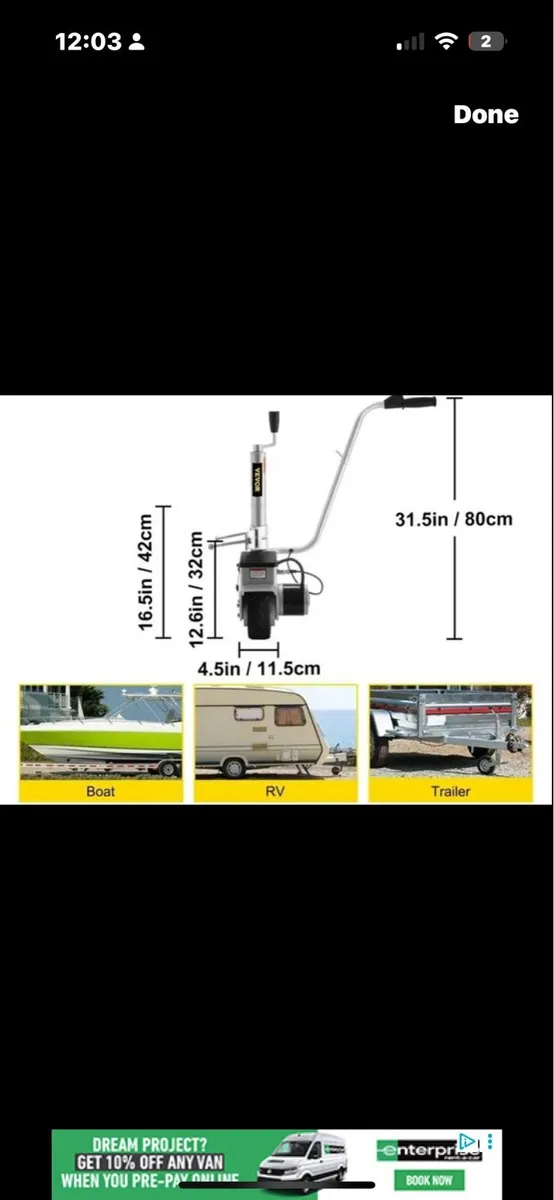 12v electric Motorised Jockey Wheel NEW KIT - Image 2