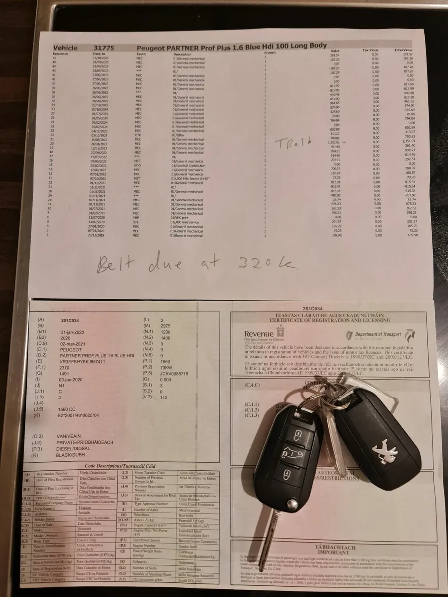 2020 Peugeot Partner PROF PLUS LWB 1.6 TAX & TEST - Image 2