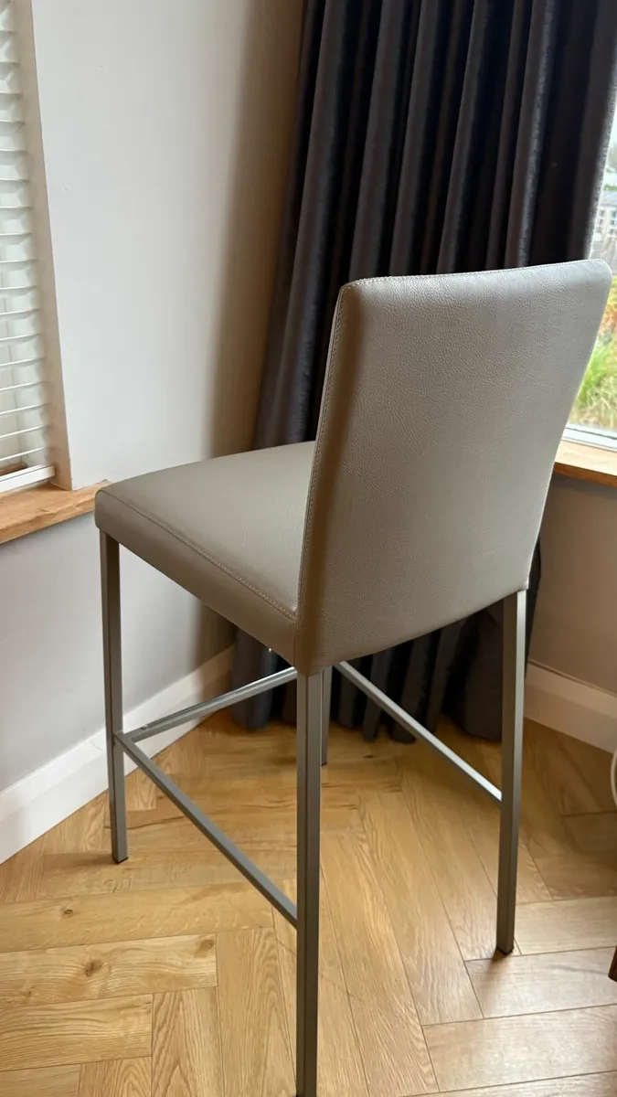 Garda Barstool by Connubia in Taupe Faux Leather - Image 4