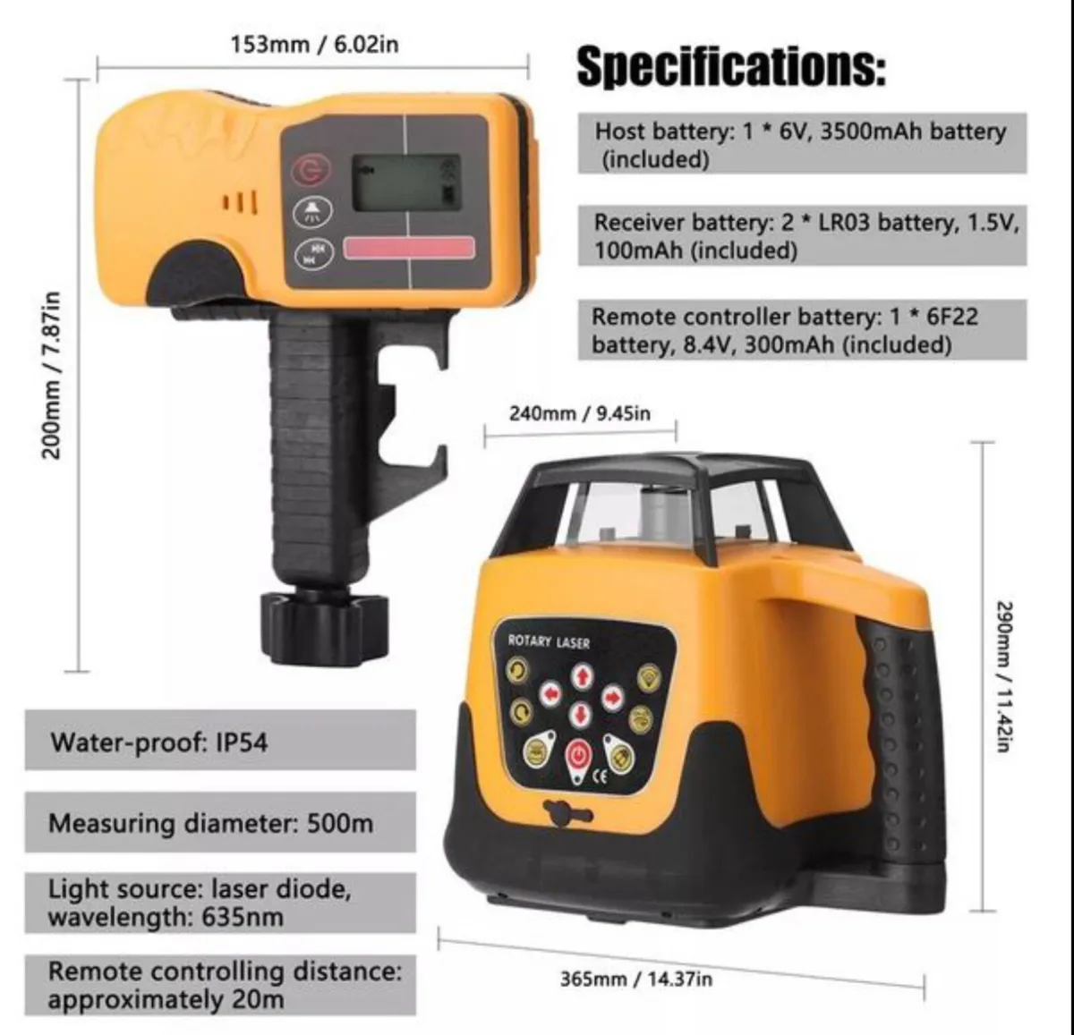 Self Levelling Rotating Laser Rotary Laser Level - Image 4