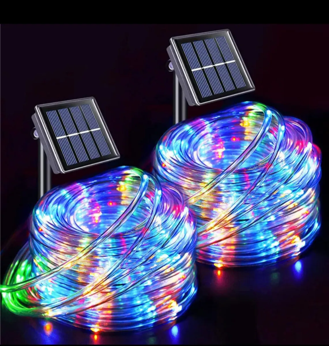 Solar Powered Rope LED Lights Waterproof Outdoor - Image 1