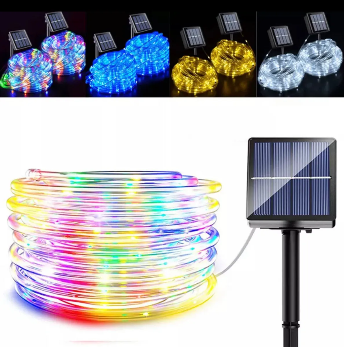 Solar Powered Rope LED Lights Waterproof Outdoor - Image 2