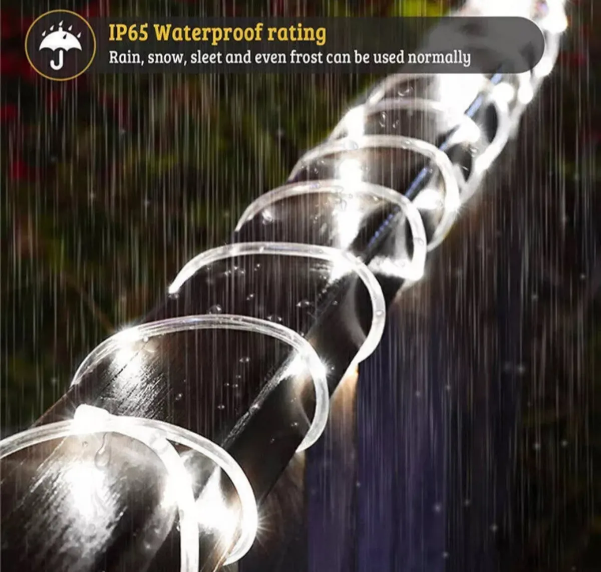 Solar Powered Rope LED Lights Waterproof Outdoor - Image 4