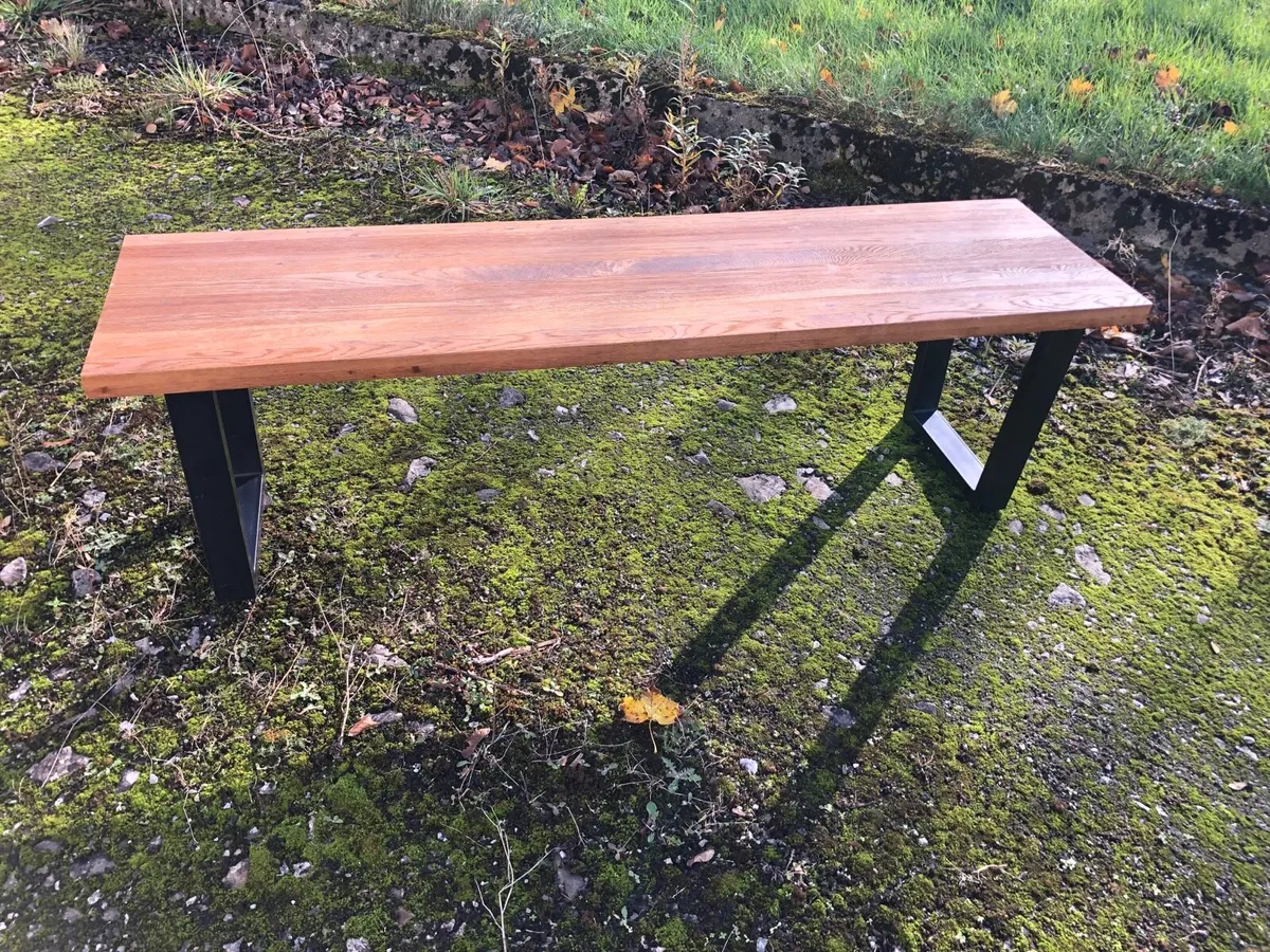 Extendable Oak Table and Bench - Image 2